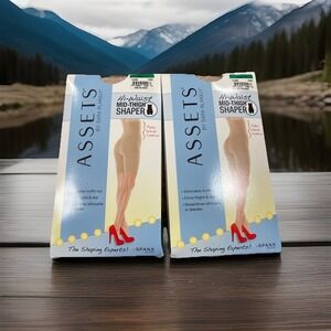 2 Pkg SPANX STYLE 166B HIGH WAIST‎ MID-THIGH SHAPER COLOR NUDE SIZE 3 ELIMINATES